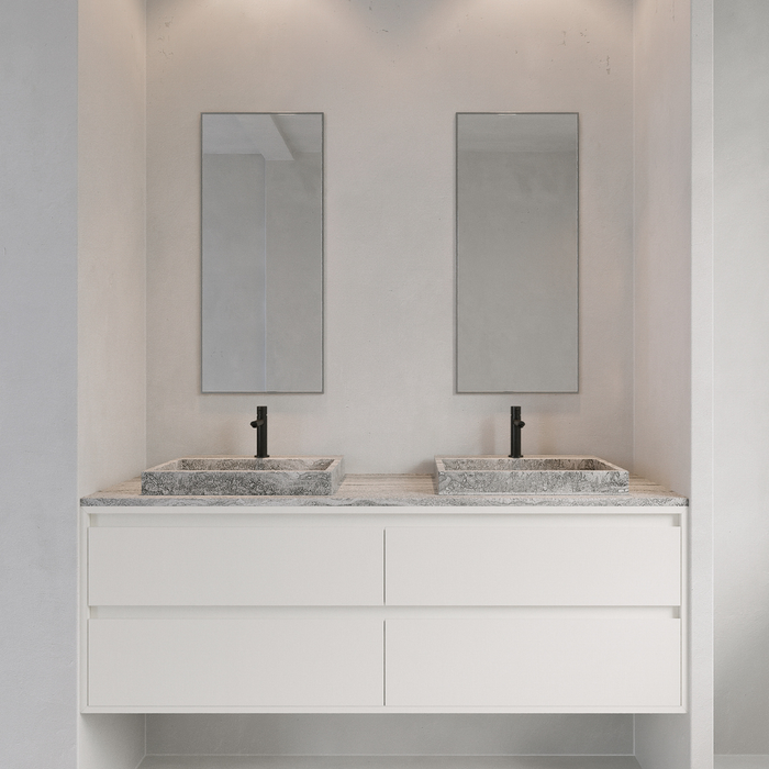 Mueble de baño blanco de madera - ANN - Blanco - 150 cm