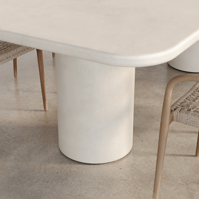 Outdoor rechthoekige eettafel met ronde poten - Yonu - 300 cm - Latte - Polycomposiet