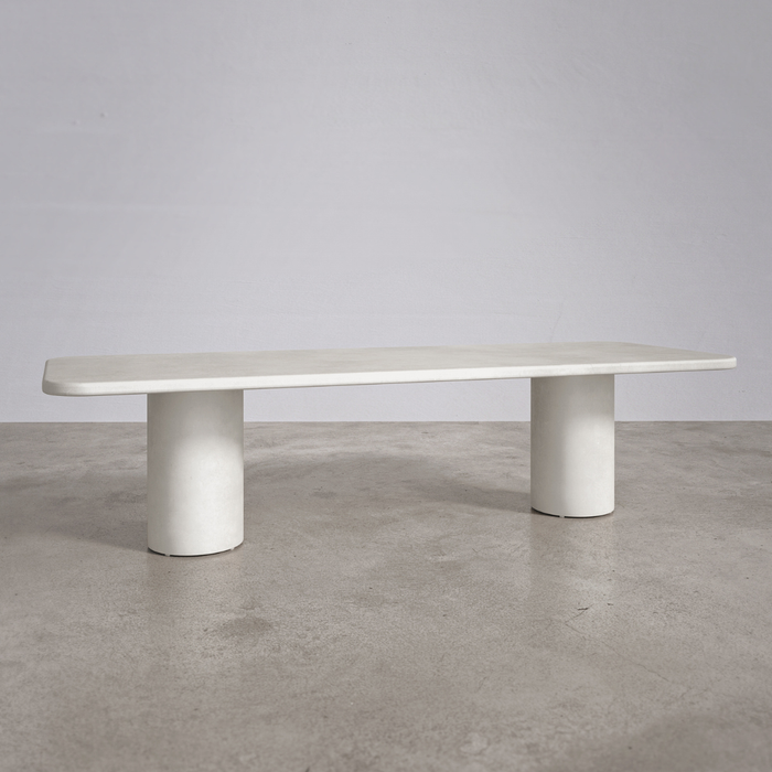 Outdoor rechthoekige eettafel met ronde poten - Yonu - 300 cm - Latte - Polycomposiet