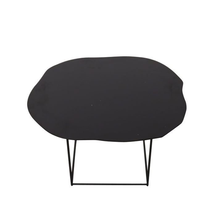 Table d'Appoint Delphine - Métal Noir/Noir - 60x60x35cm