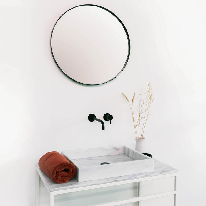 Marble washbasin plate Marcel - White - 80cm