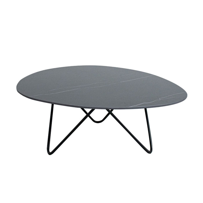 Table Basse en Céramique - Richard - Céramique Noire - Or