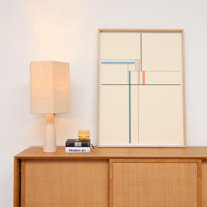 Kunstwerk Coloured Lines 113x83cm Eiken Frame Furnified