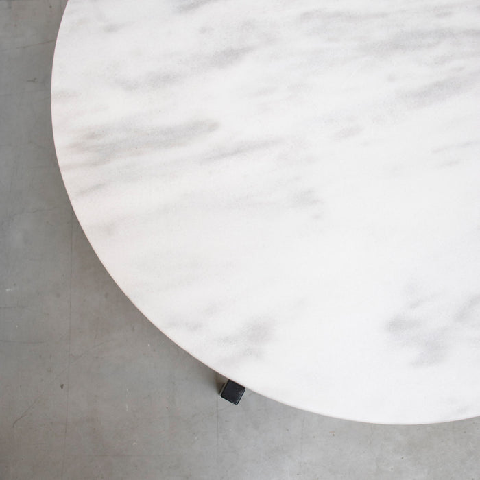 Table Basse en Marbre - Leonard - Marbre Blanc - Ø58cm