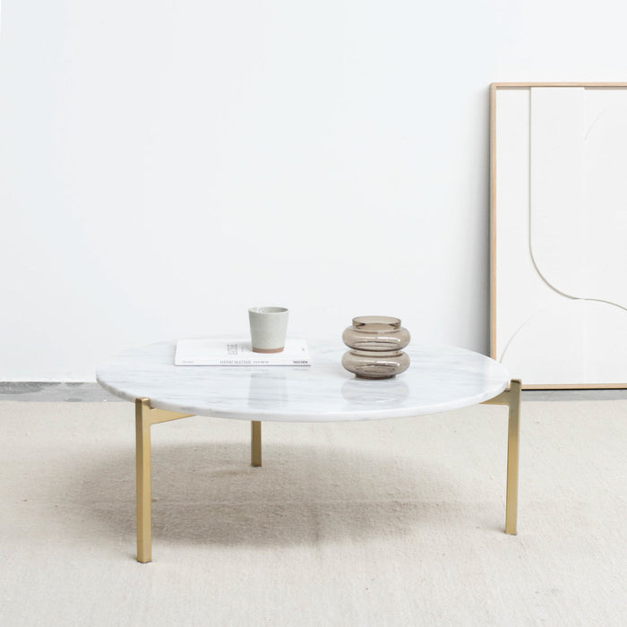 Marble Coffee table - Leonard - White Marble - Ø79cm