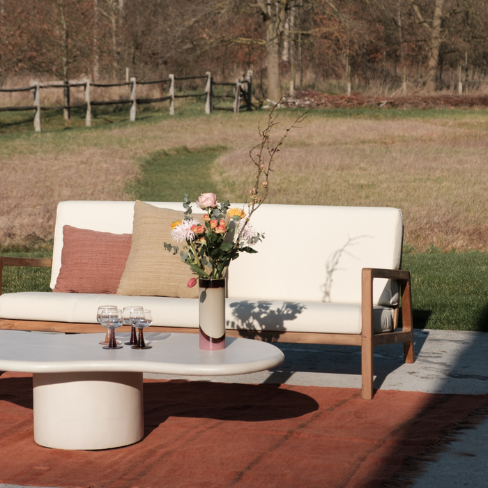 Como lounge zetel dubbel - Teak (incl kussen)