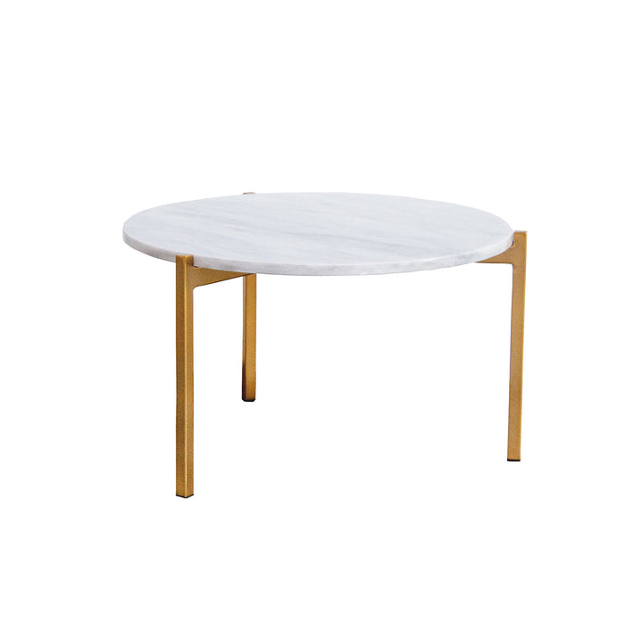 Marble Coffee table - Leonard - White Marble - Ø58cm
