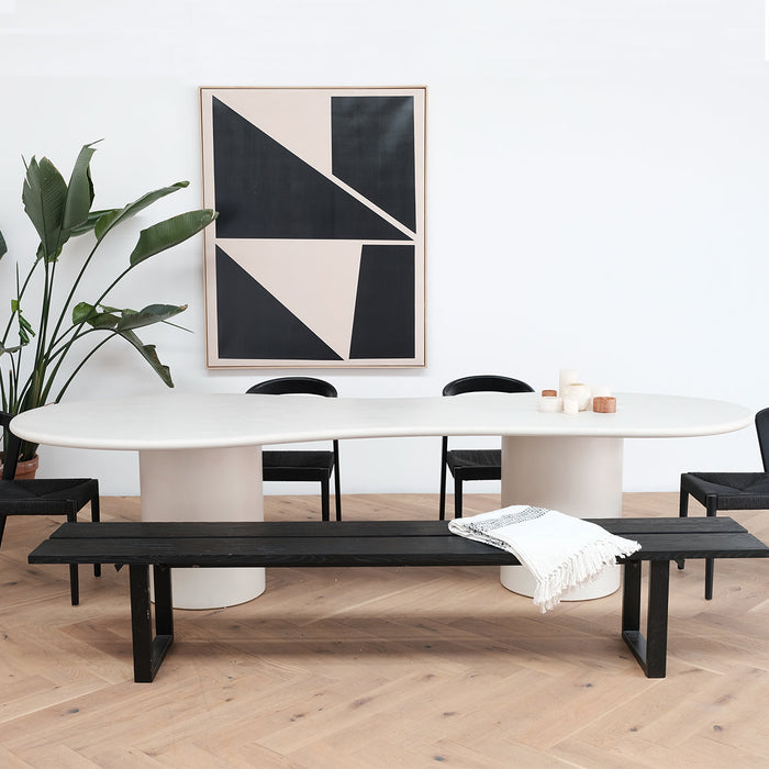 Trio organische microskin eettafel