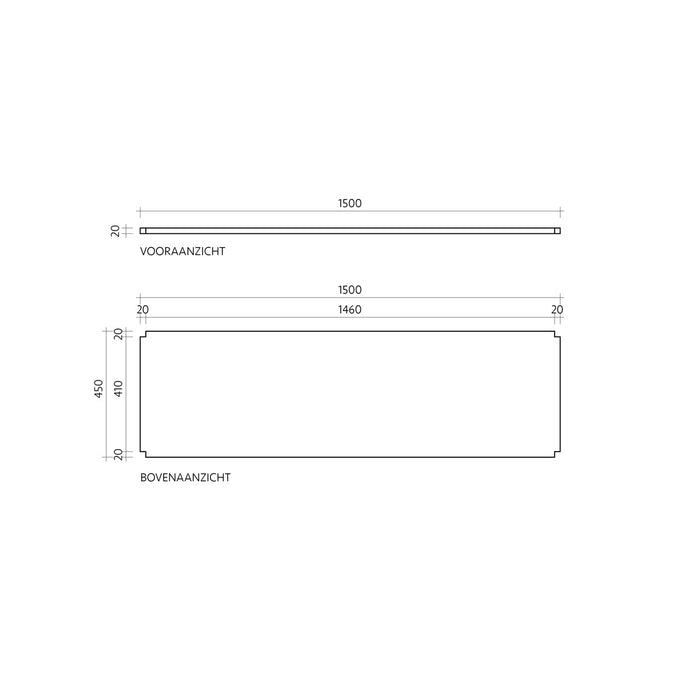 Gustaaf Metal Bundplade - Hvid Metal - 150cm