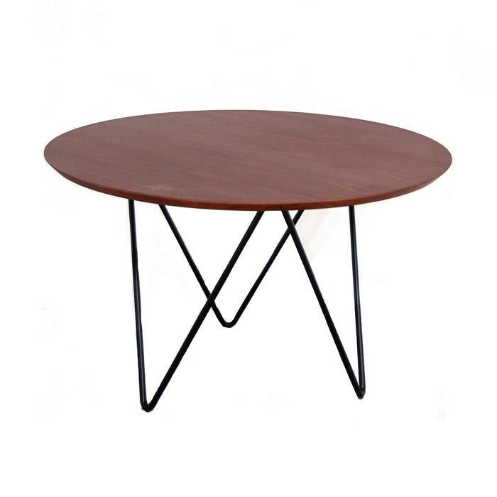 Round Dining Table with Sloping Edge - Walnut - Ø125cm