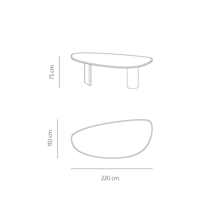Rouen dining table - W220xD106xH75cm