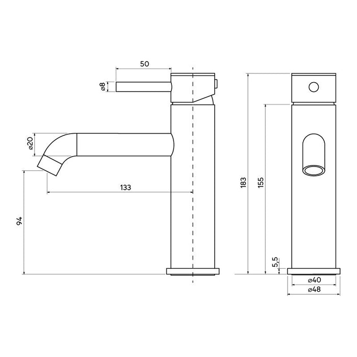 Knox - Hvid badeværelsesarmatur - 18 cm