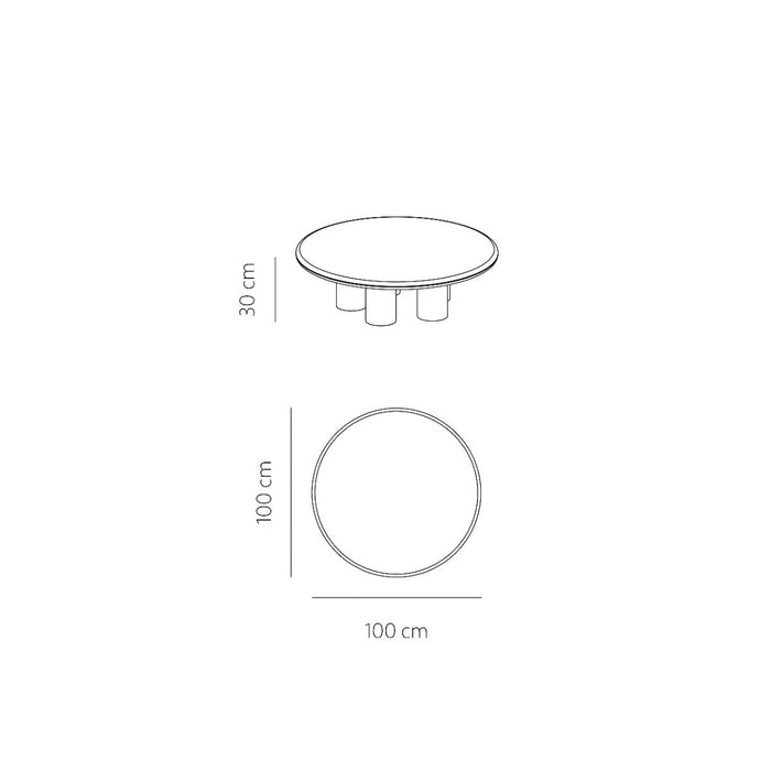 Table de salon ronde Monta - Beton Ciré - 100 cm
