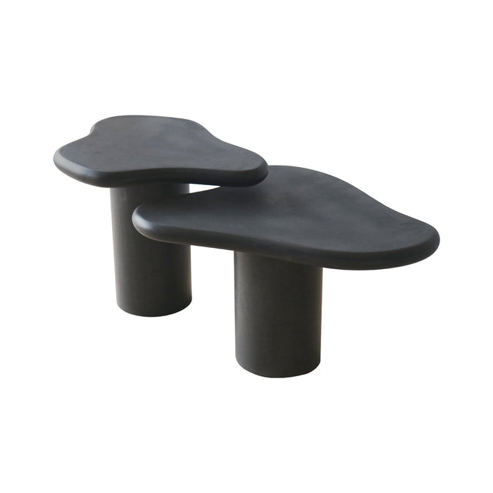 Grenoble organic side tables - concrete ciré black - High